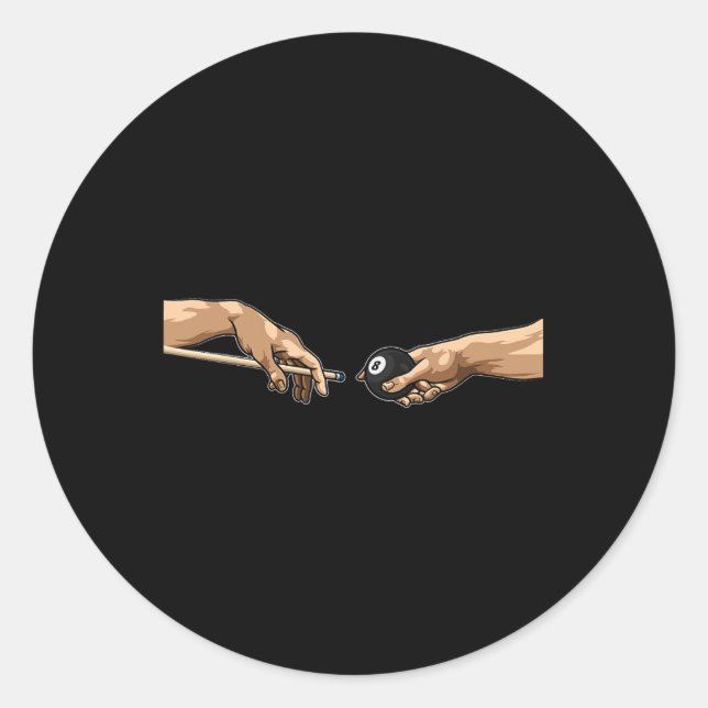 Michelangelo Hands Creation Of Adam Pool Billiards Classic Round Sticker (Front)