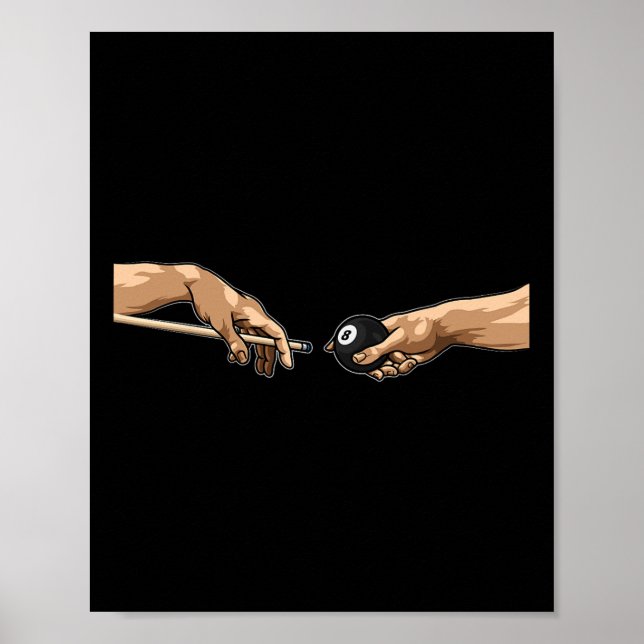 Michelangelo Hands Creation Of Adam Pool Billiards Poster (Front)