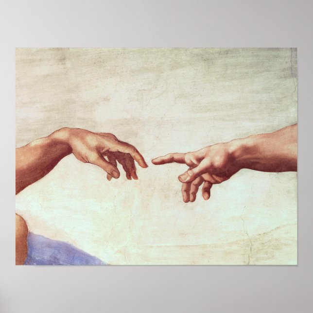 Michelangelo Hands Poster (Front)