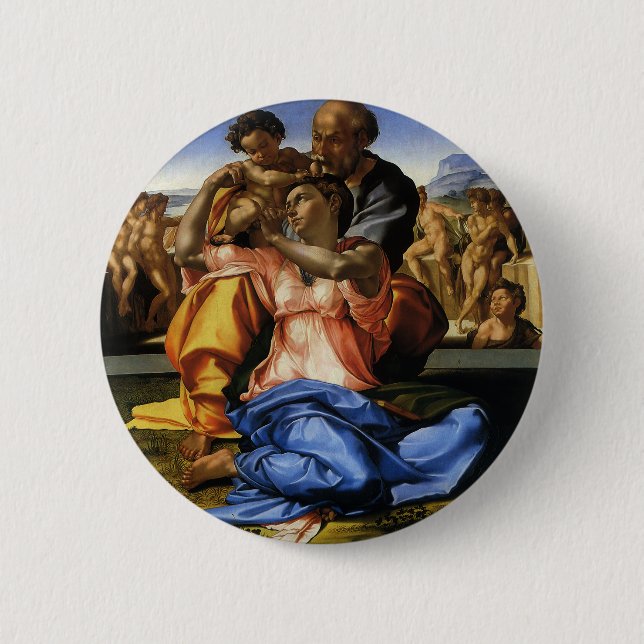 Michelangelo 's Doni Tondo or Doni Madonna 6 Cm Round Badge (Front)