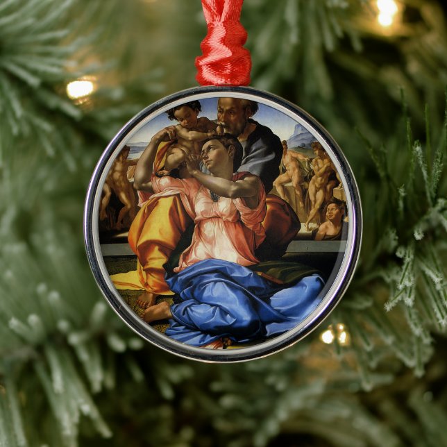 Michelangelo 's Doni Tondo or Doni Madonna Metal Ornament (Tree)