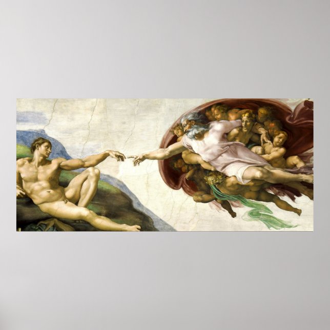 MICHELANGELO - The creation of Adam 1512 Poster (Front)