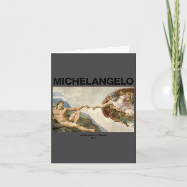 Michelangelo - The Creation Of Adam _ Famous Paint Card (Front)
