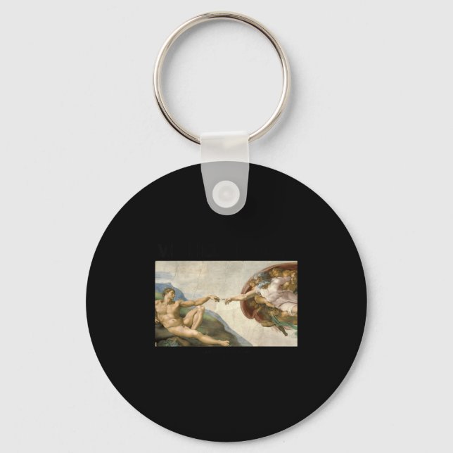 Michelangelo - The Creation Of Adam _ Famous Paint Key Ring (Front)