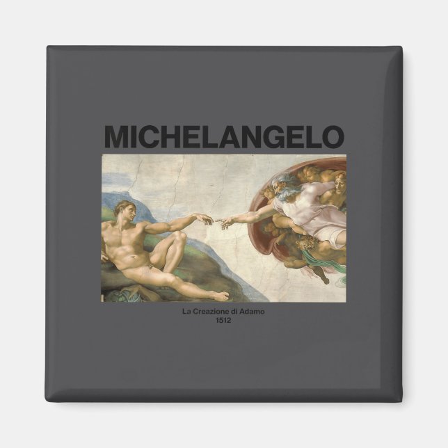 Michelangelo - The Creation Of Adam _ Famous Paint Magnet (Front)