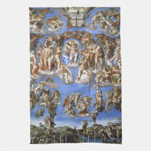 Michelangelo The Last Judgment Fine Art Print Tea Towel