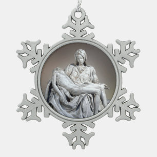 Michelangelo - The Pieta Snowflake Pewter Christmas Ornament