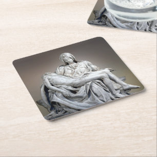 Michelangelo - The Pieta Square Paper Coaster