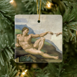 Michelangelo's Creation of Man (Creation of Adam) Ceramic Ornament