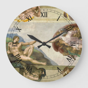 Michelangelo's Creation of Man (Creation of Adam) Large Clock