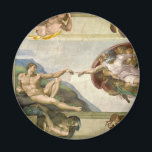 Michelangelo's Creation of Man (Creation of Adam) Magnet<br><div class="desc">Creation of Adam (from1508 to 1512) by Michelangelo (1475–1564) is a vintage Renaissance Era fine art religious portrait painting fresco on the ceiling of the Sistine Chapel. A religious scene featuring a Biblical story from the Book of Genesis in which God, the Father, breathes life into Adam, the first man....</div>