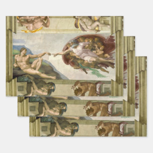 Michelangelo's Creation of Man (Creation of Adam) Wrapping Paper Sheet