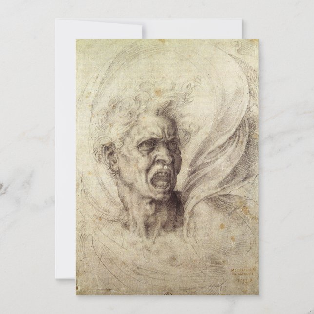 Michelangelo's Damned Soul, Head of a Man (Front)