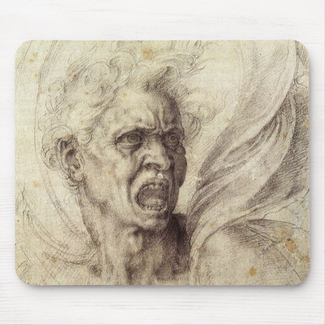 Michelangelo's Damned Soul, Head of a Man Mouse Pad (Front)