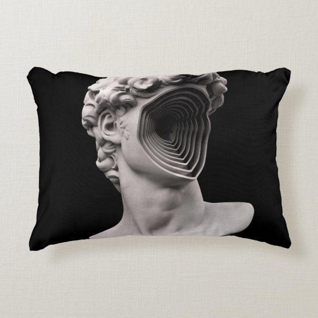 Michelangelo's David classical bust head Decorative Cushion (Front)