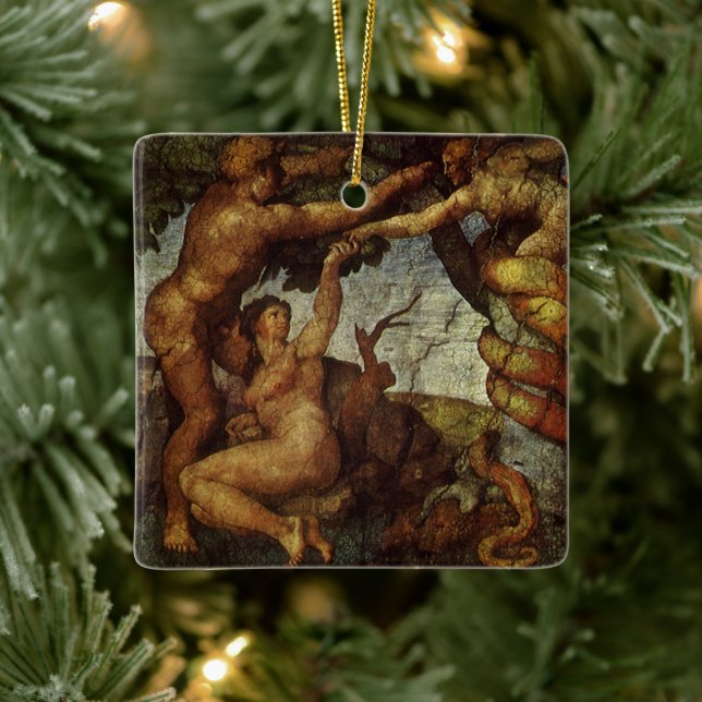 Michelangelo's Fall and Expulsion, Garden of Eden Ceramic Ornament (Tree)