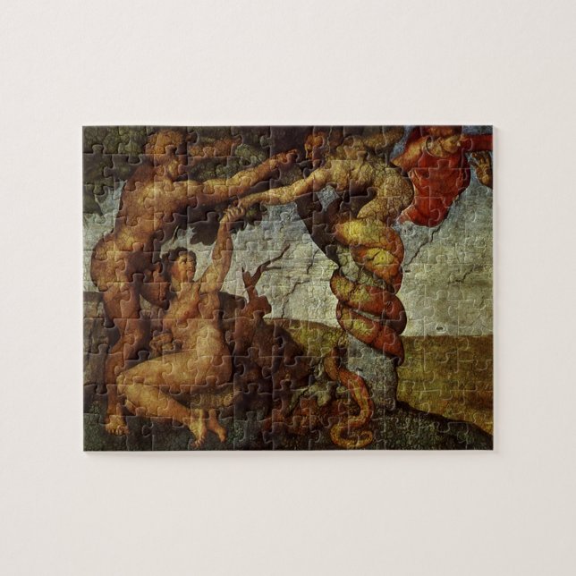 Michelangelo's Fall and Expulsion, Garden of Eden Jigsaw Puzzle (Horizontal)