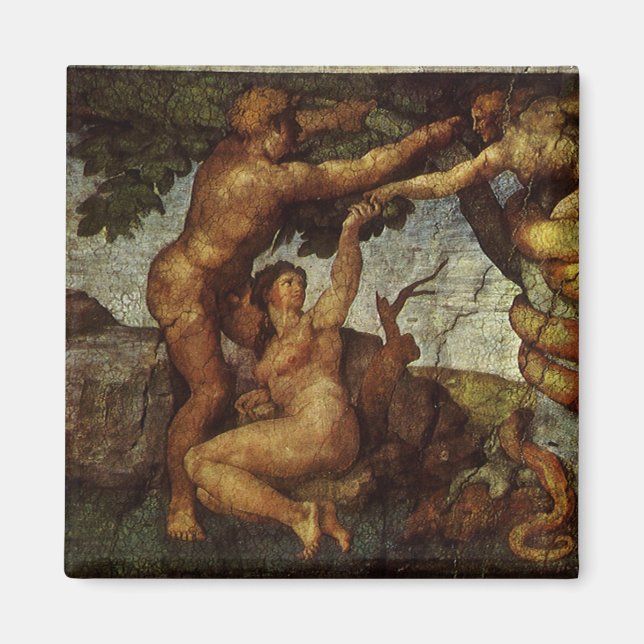 Michelangelo's Fall and Expulsion, Garden of Eden Magnet (Front)
