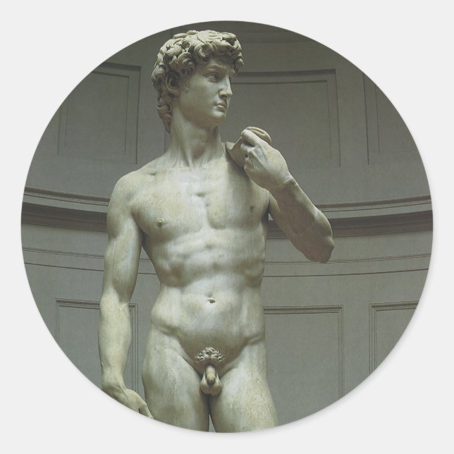 Michelangelo's Statue of David Classic Round Sticker (Front)