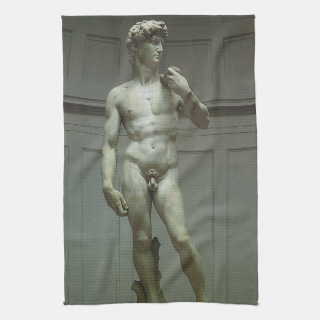 Michelangelo's Statue of David Tea Towel (Vertical)