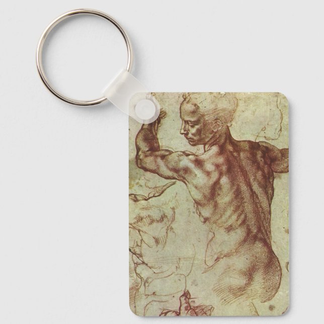 Michelangelo's Study of a Libyan Sibyl Key Ring (Front)