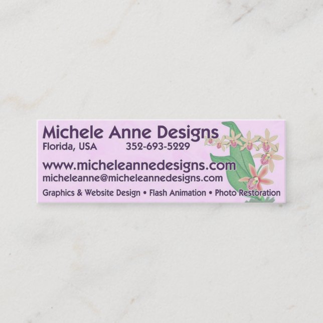 Michele Anne Designs Mini Business Card (Front)