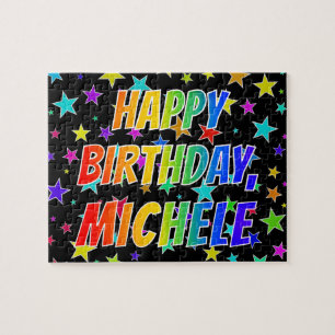 "MICHELE" First Name, Fun "HAPPY BIRTHDAY" Jigsaw Puzzle