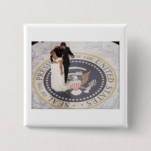 Michelle and Barack Obama 15 Cm Square Badge