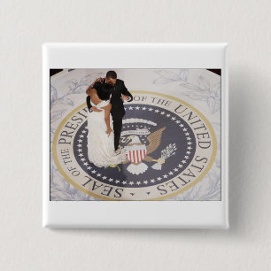 Michelle and Barack Obama 15 Cm Square Badge