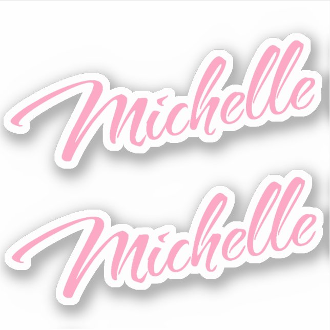 Michelle Decorative Name in Pink x2 Sticker (Front)