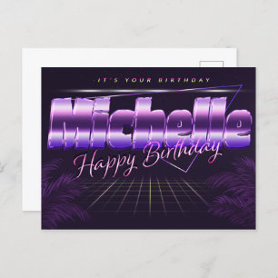 Michelle Name First name purple postcard birthday
