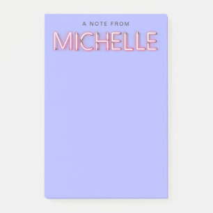 Michelle name in glowing neon lights novelty post-it notes