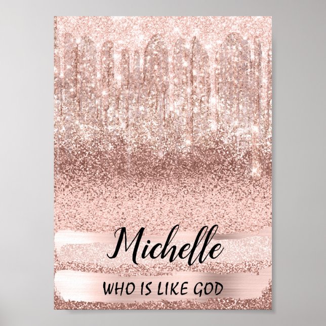 Michelle Name Meaning Birthday 16th Bridal Rose Poster (Front)