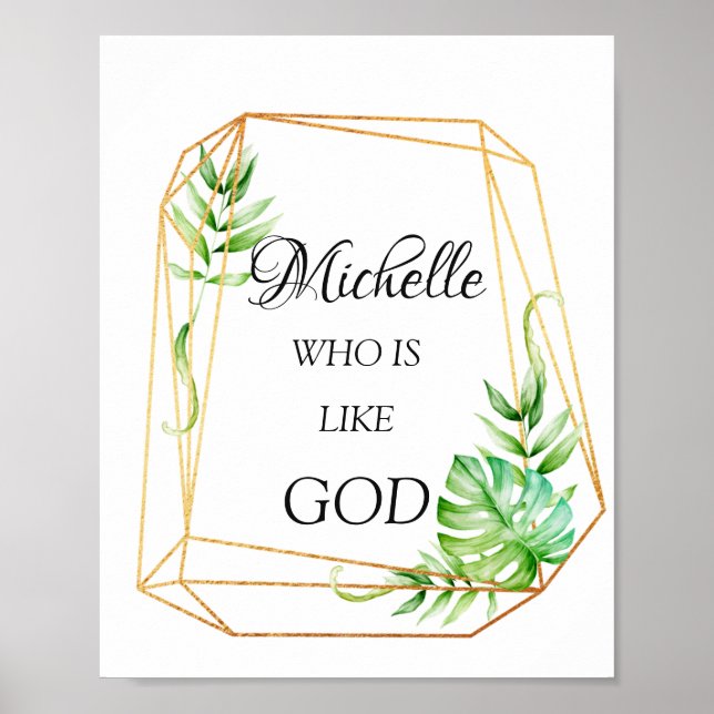 Michelle Name Meaning Florals Frame Tropical Poster (Front)