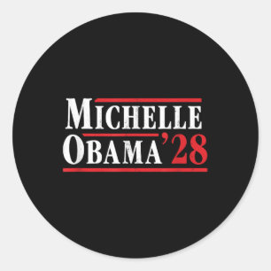 Michelle Obama 2028 - Retro Election Campaign Classic Round Sticker