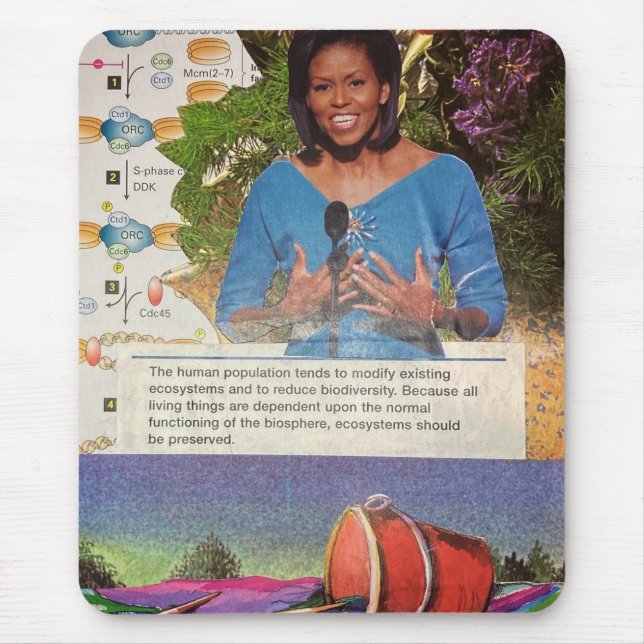 Michelle Obama Biodiversity Climate Change Quote Mouse Pad (Front)