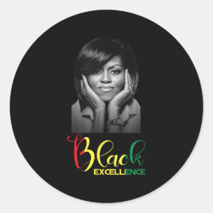 Michelle Obama Black Excellence Black History Mont Classic Round Sticker