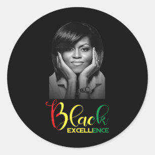 Michelle Obama Black Excellence Black History Mont Classic Round Sticker