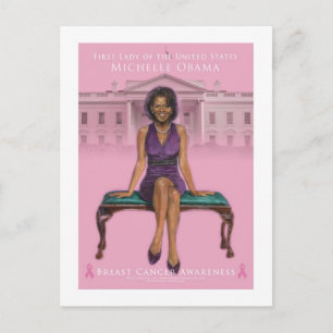 MICHELLE OBAMA BREAST CANCER AWARENESS POST CARD