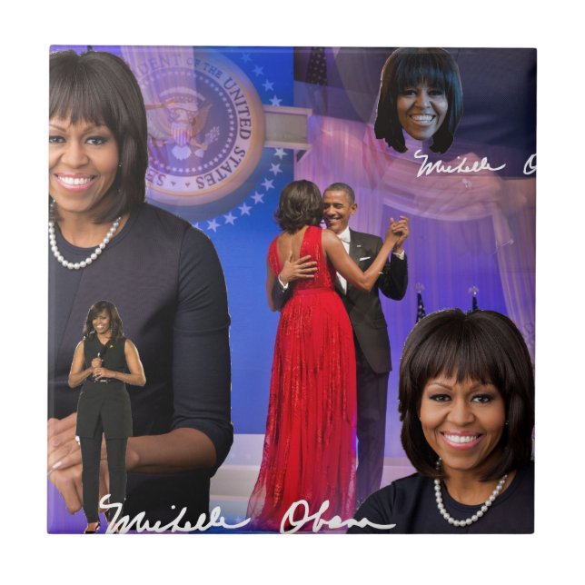 Michelle Obama Ceramic Tile (Front)