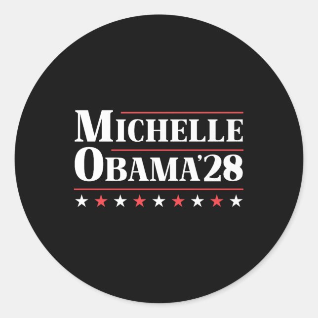 Michelle Obama For President 2028 Premium  Classic Round Sticker (Front)