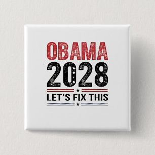 Michelle Obama for President Obama 2028   15 Cm Square Badge