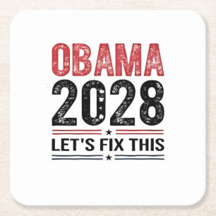 Michelle Obama for President Obama 2028 Square Paper Coaster