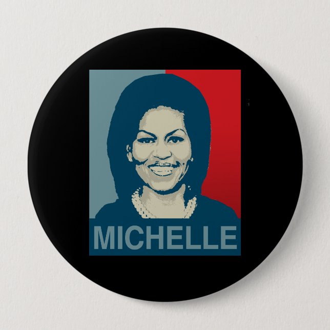MICHELLE OBAMA HOPE -.png 10 Cm Round Badge (Front)