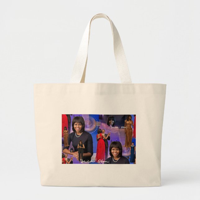 Michelle Obama Large Tote Bag (Front)