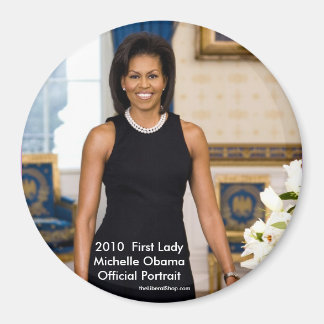 Michelle Obama Official Portrait 2010 Round Magnet