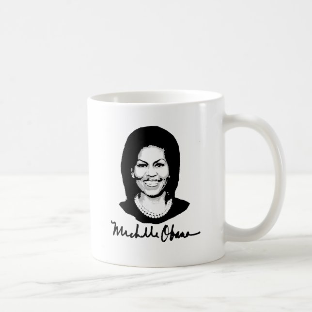 MICHELLE OBAMA SIGNATURE -.png Coffee Mug (Right)