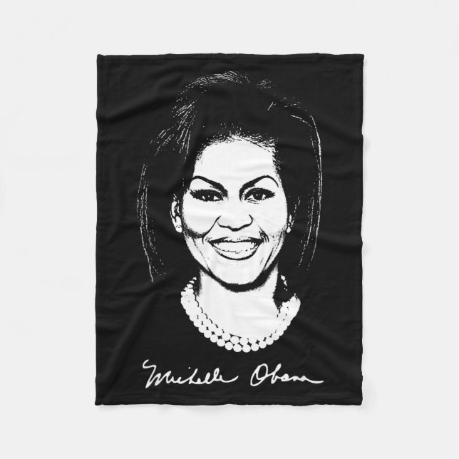 Michelle Obama Signature Woman Female Madam Presid Fleece Blanket (Front)