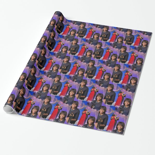 Michelle Obama Wrapping Paper (Unrolled)