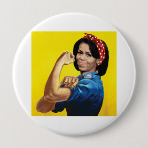 MICHELLE THE RIVETER -.png 10 Cm Round Badge